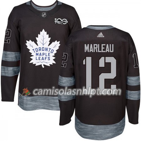 Camisola Toronto Maple Leafs Patrick Marleau 12 1917-2017 100th Anniversary Adidas Preto Authentic - Homem